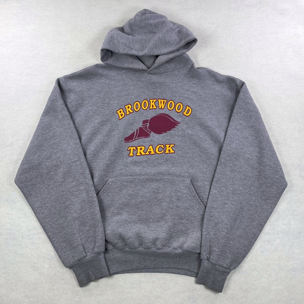 Vintage Russell Athletic Brookwood Track Hoodie Heather Gray Mens Medium